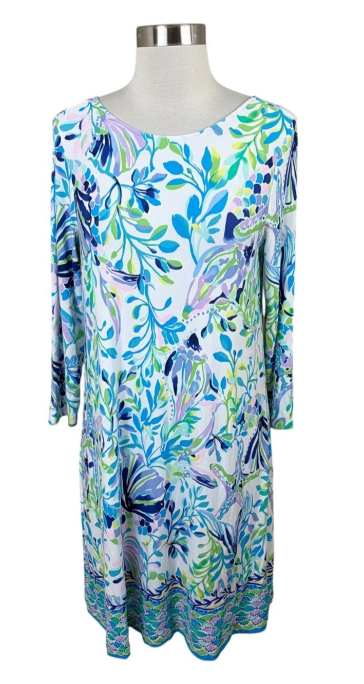 Lilly Pulitzer Ophelia Swing Dress Ladder Cut-Out Back in Shell Beach Size M